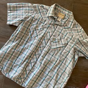 Wrangler Western Shirt Men 2XL Multicolor Plaid Cotton Collar Classic Button-Up